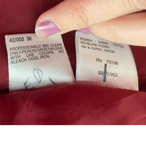 Max Mara Womens Wool Cashmere Crop Blazer Jacket Flap Pocket Size 4 Red - Picture 7 of 8